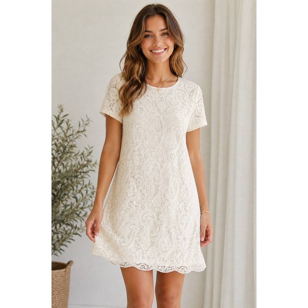 Cupcakes & Cashmere Lace‎ Midi Dress Short Sleeve Party Graduation Lined Size XS